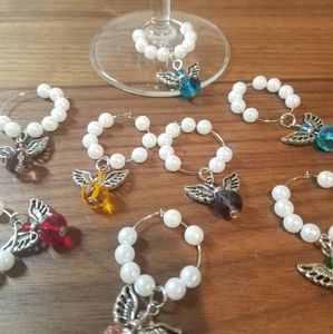8  Elegant Angel Wine Glass Charms/Markers